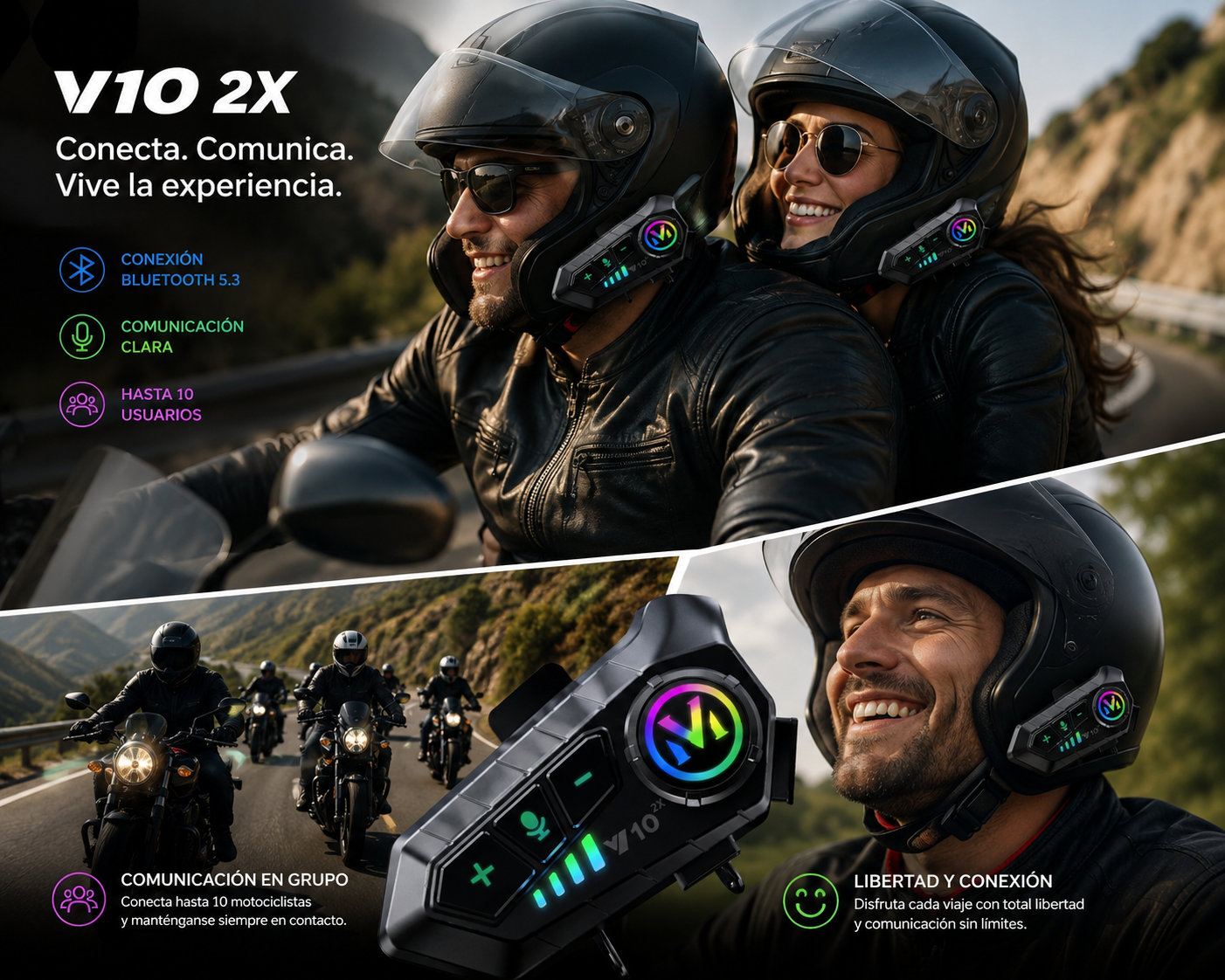 Intercomunicador ™ Y10 | Bluetooth para Casco
